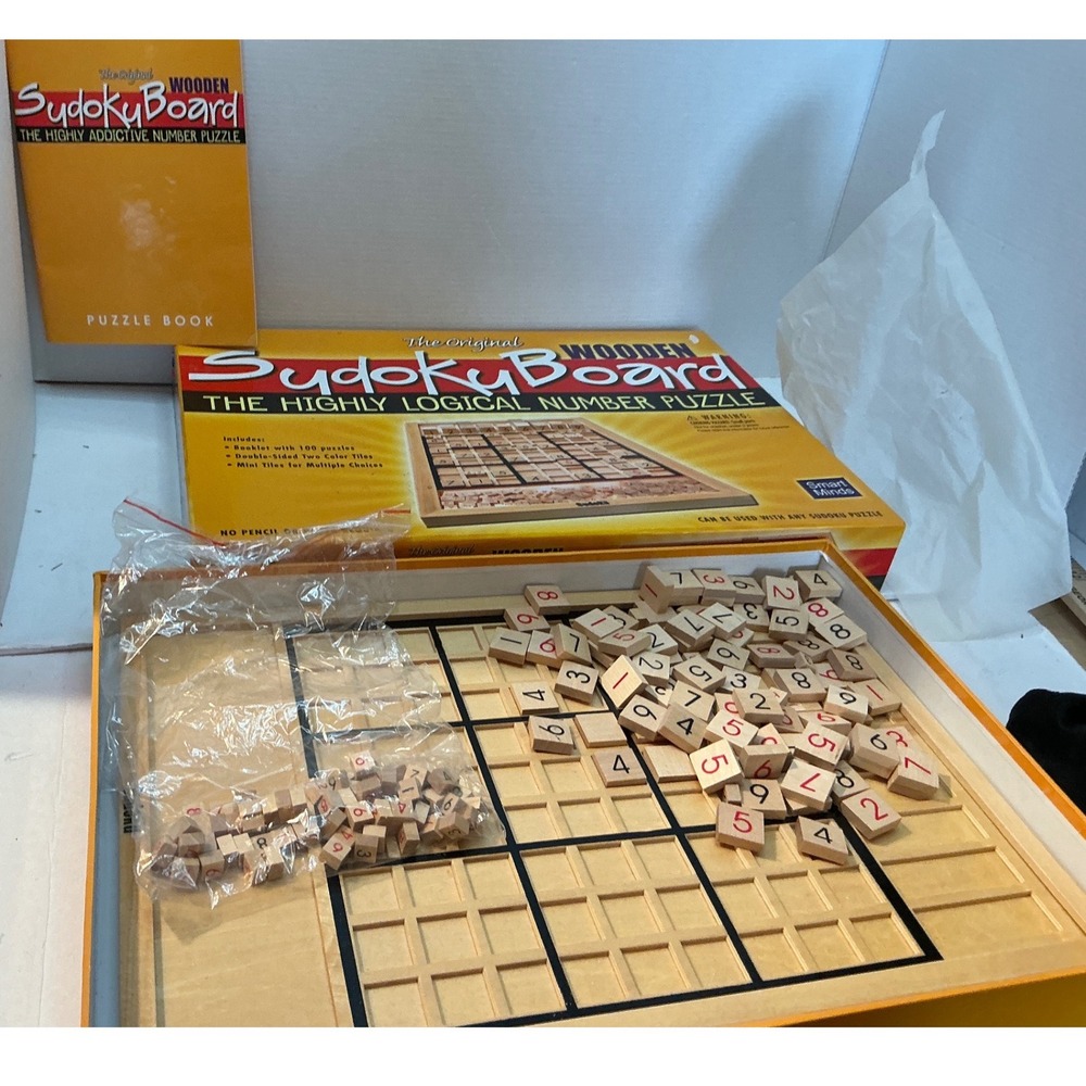 Smart Minds The Original Wooden Sudoku Board Game Number Puzzle with Tiles